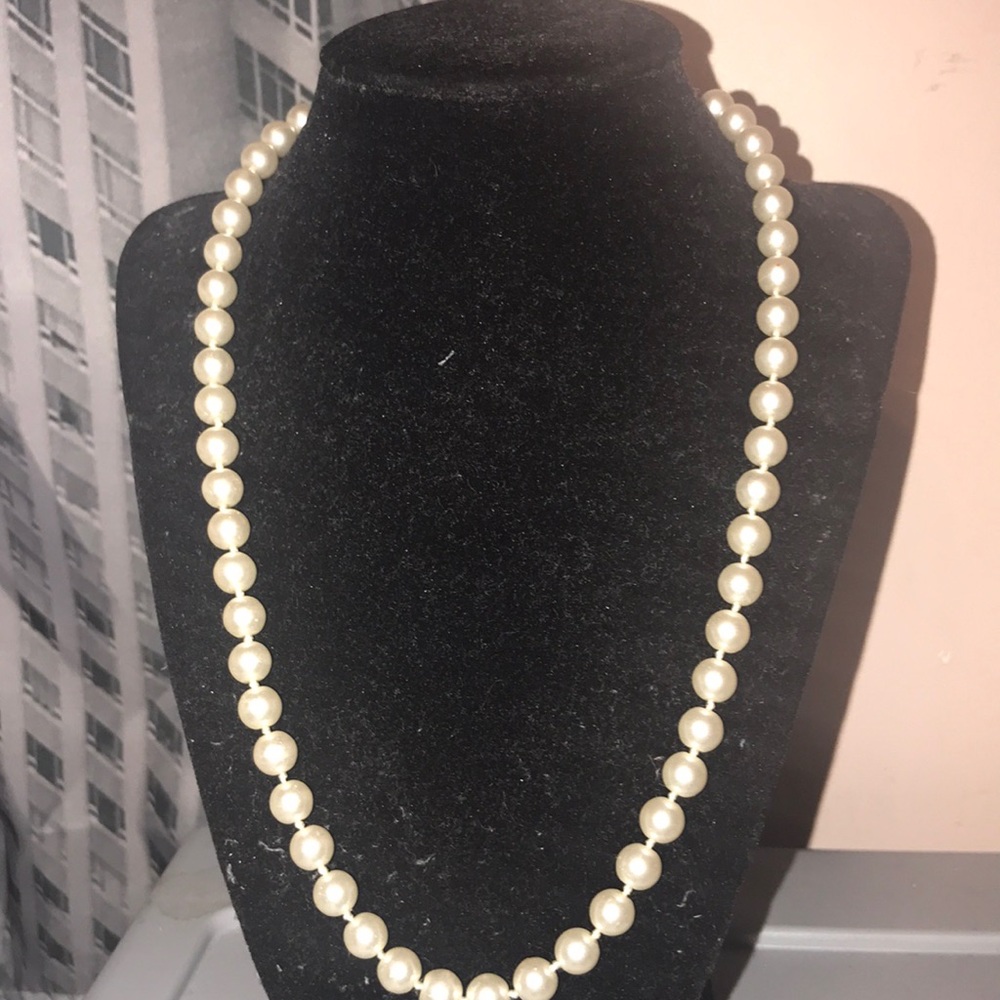 Faux pearl necklace